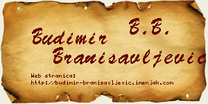 Budimir Branisavljević vizit kartica